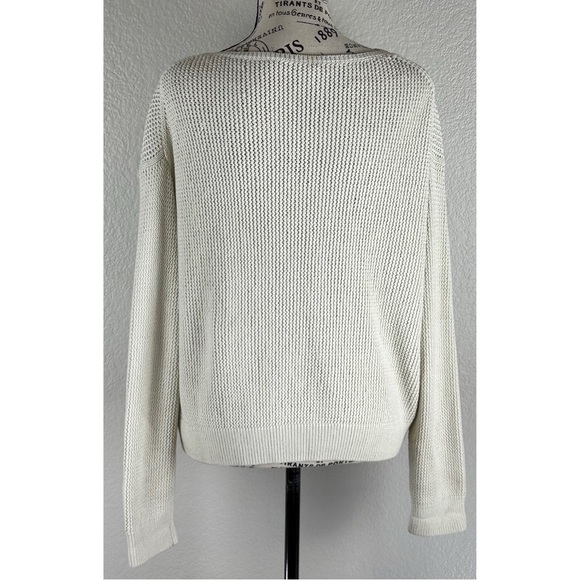 Vince Lattice Stitch Crewneck Sweater Knitwear Coastal, size Small - Picture 6 of 13